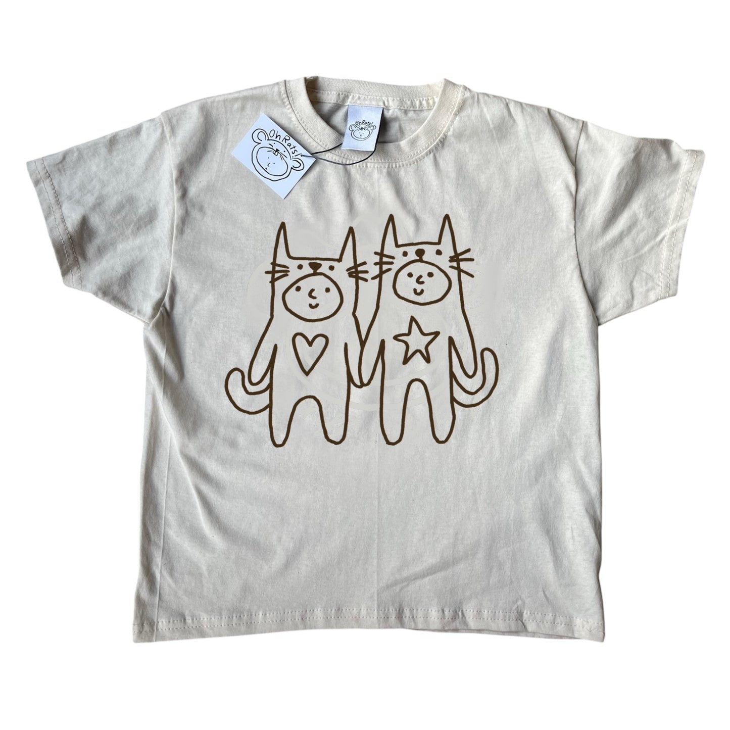 2 critters in love beige tee
