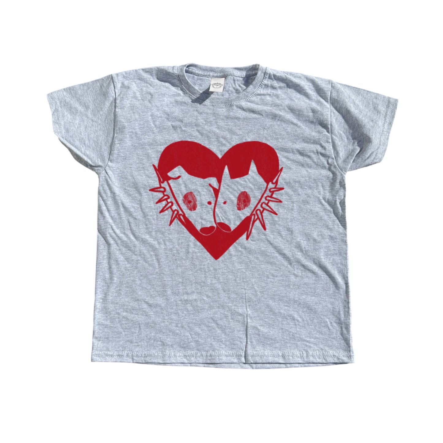 2 dogs in love grey tee