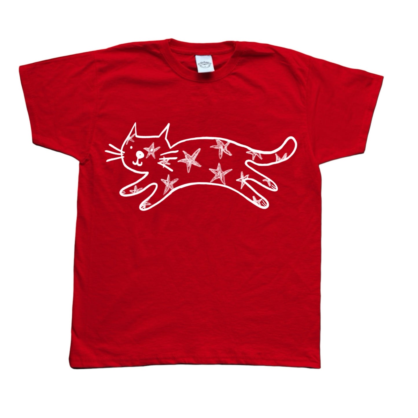 Starry cat red tee