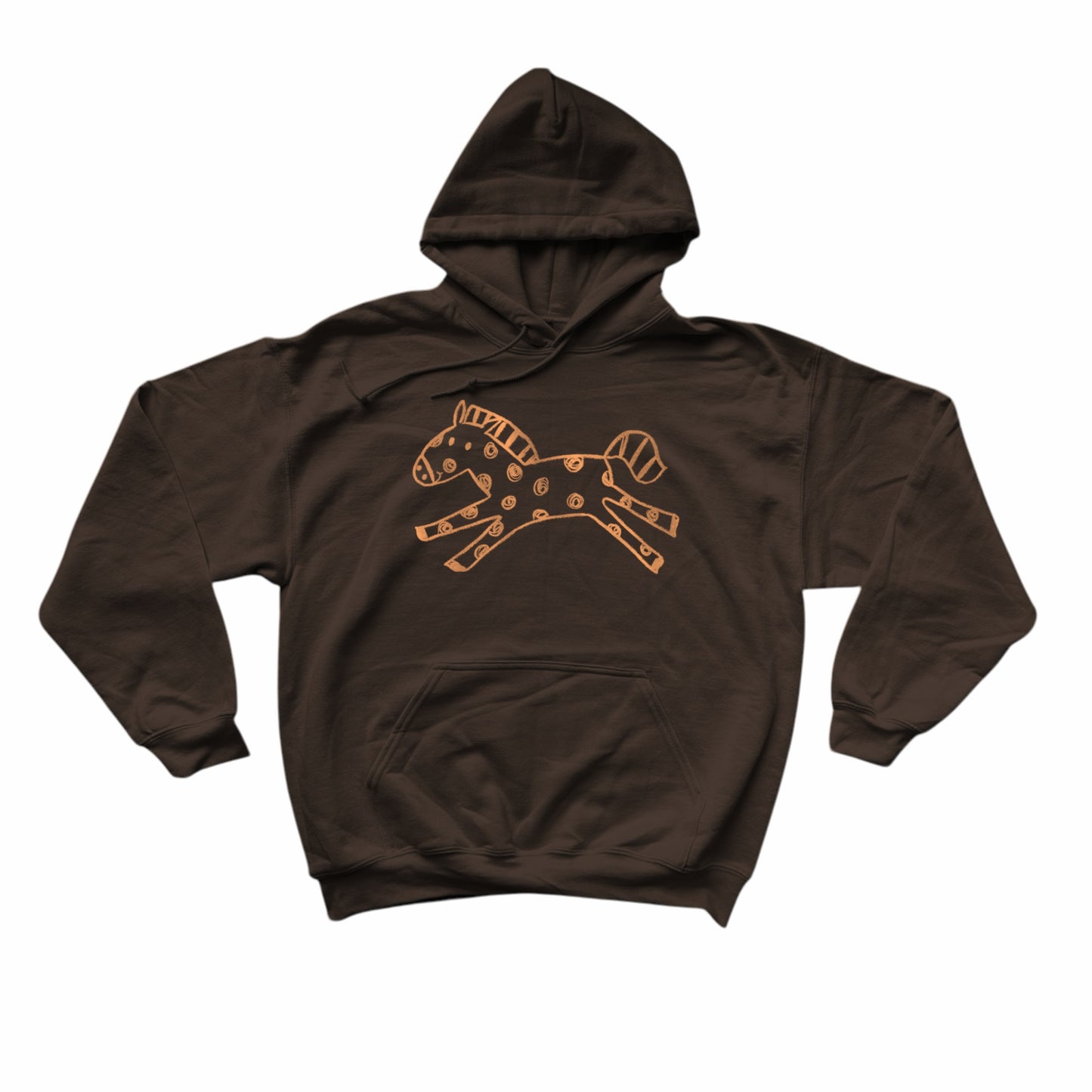 Polka dot horse brown hoodie
