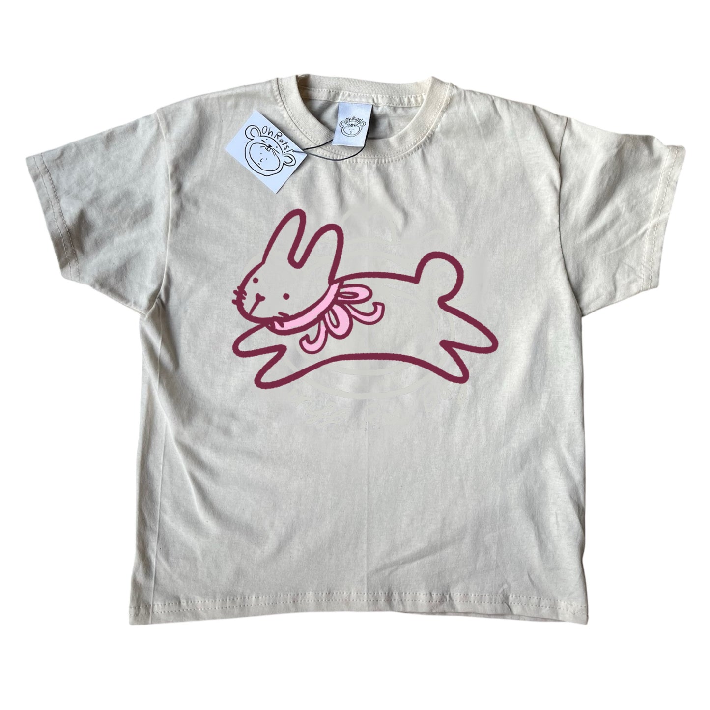 Bow bunny beige tee