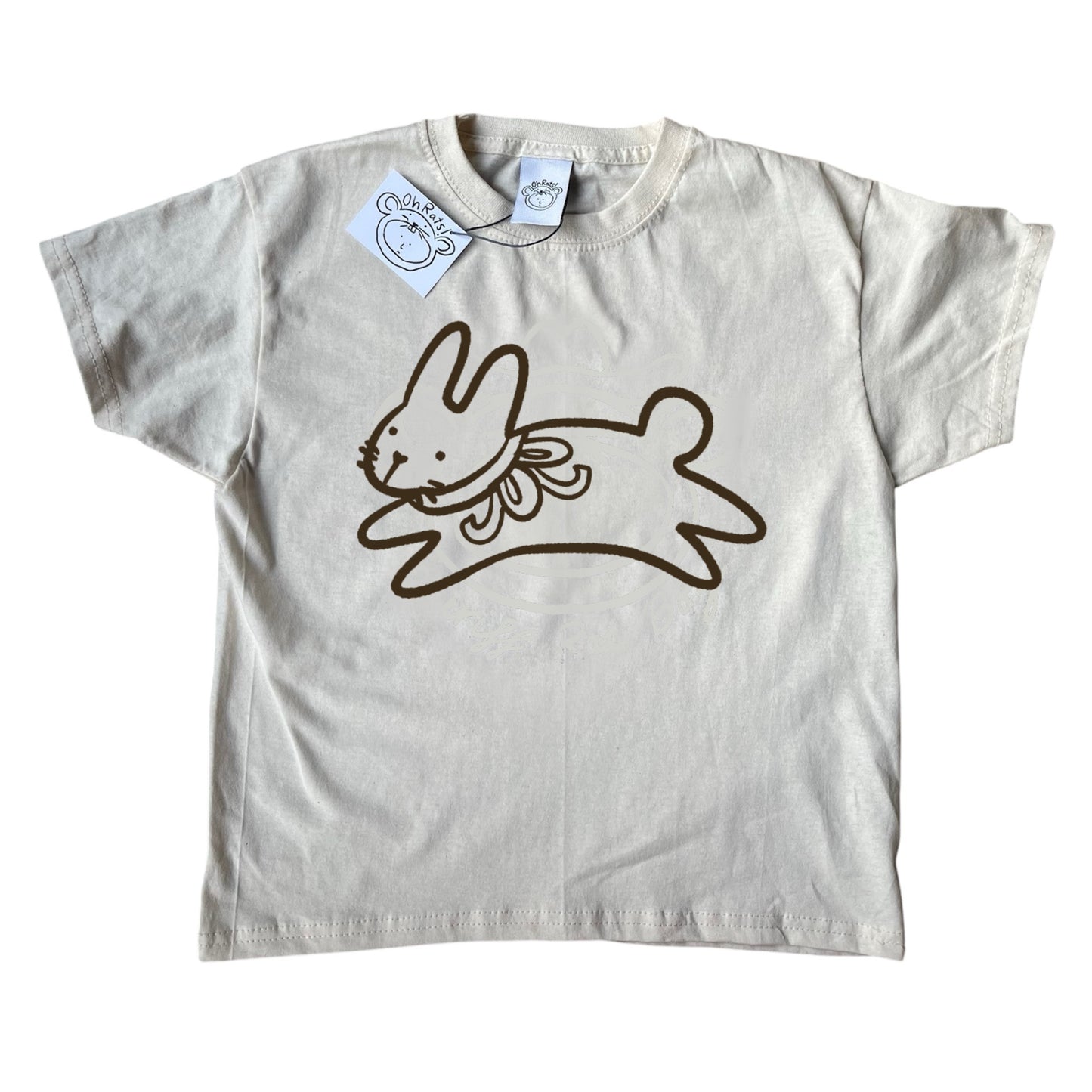 Bow bunny beige tee
