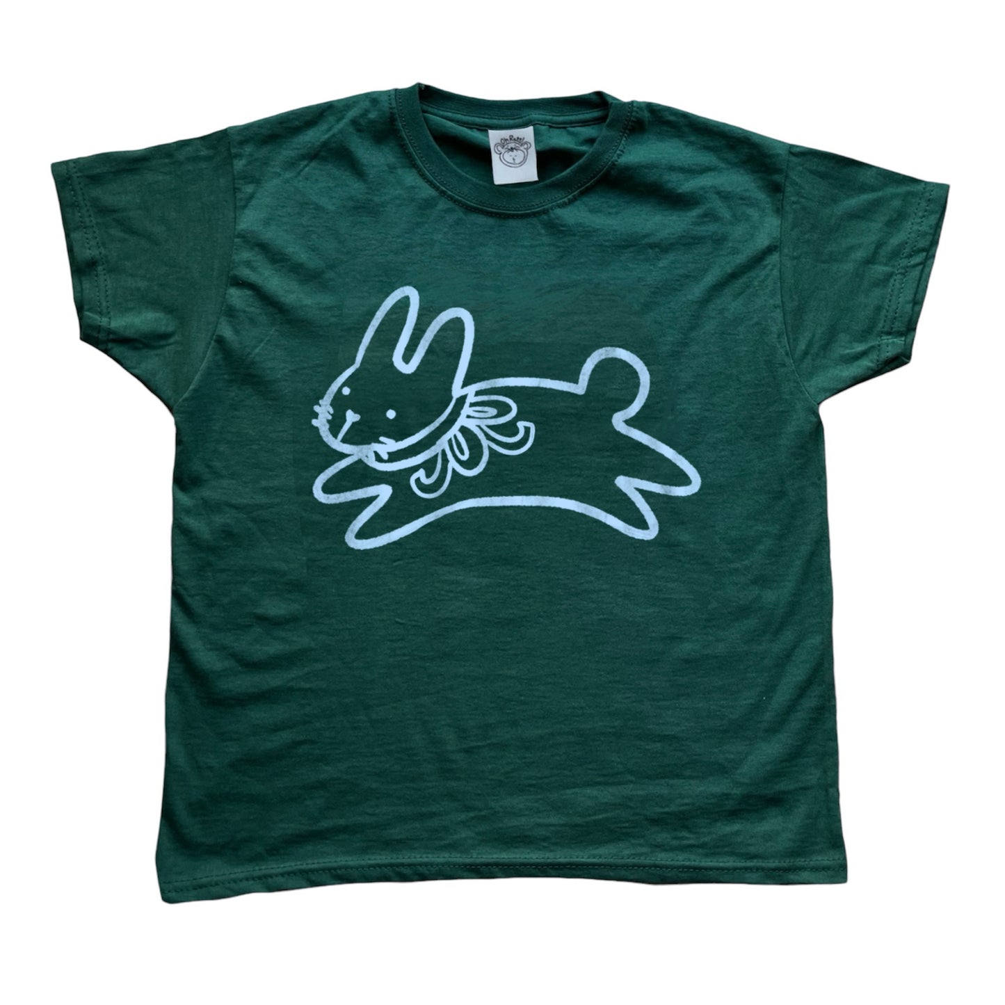 Bow bunny forest green tee