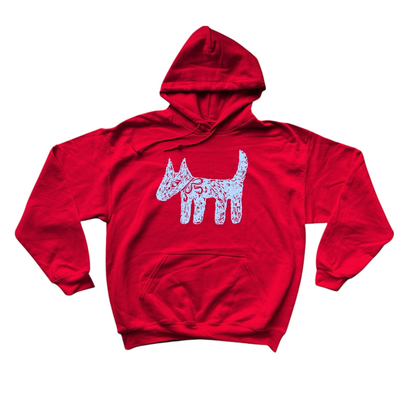 Scruffy dog red hoodie