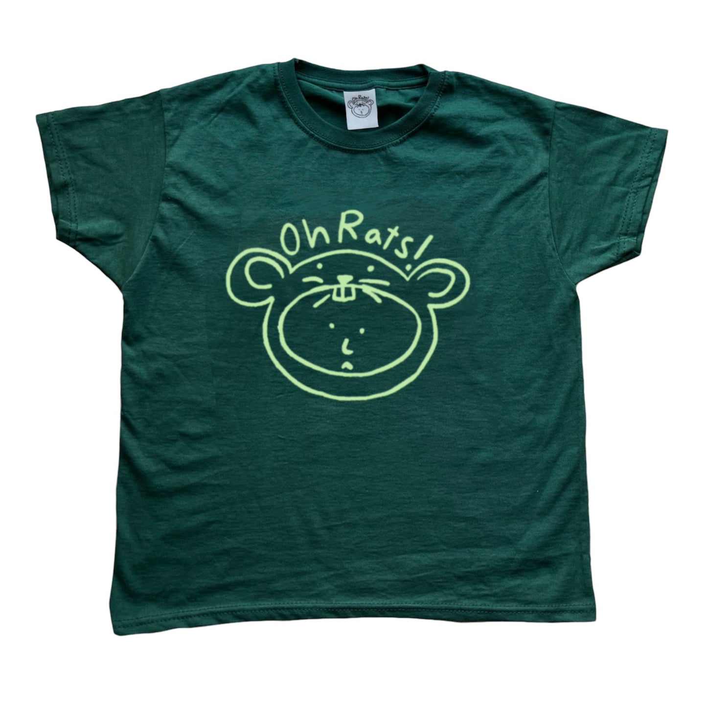 Oh Rats logo forest green Tee