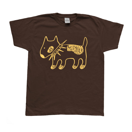 Spiky collar dog light yellow on brown Baby Tee
