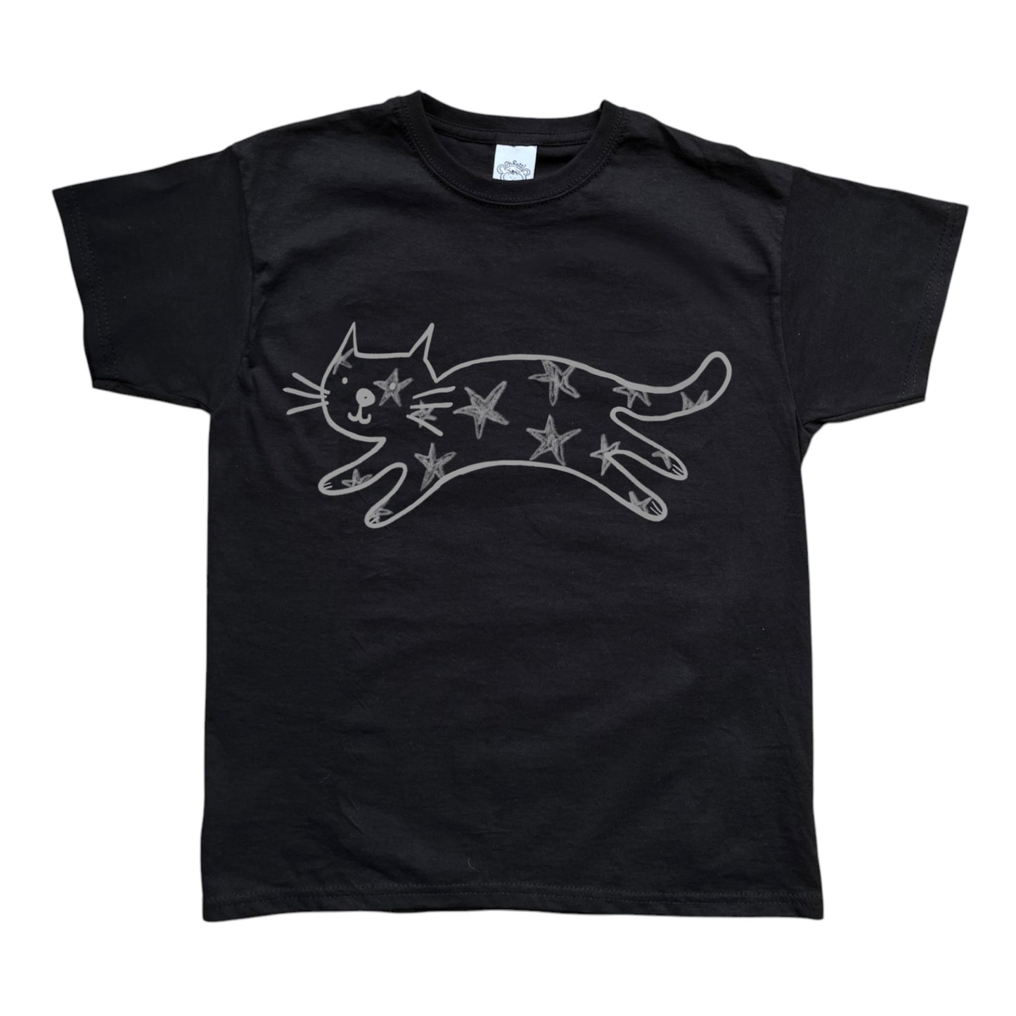 Starry cat black tee