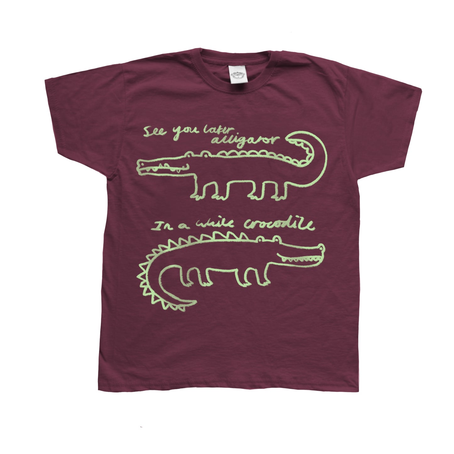 See you later alligator burgundy tee