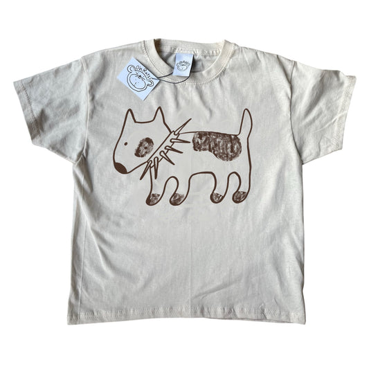 Spiky collar dog brown on beige Baby Tee