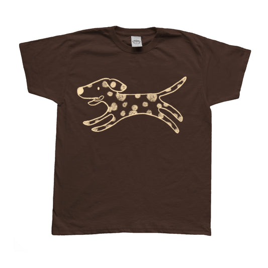 Polka dot dalmatian beige on brown Tee