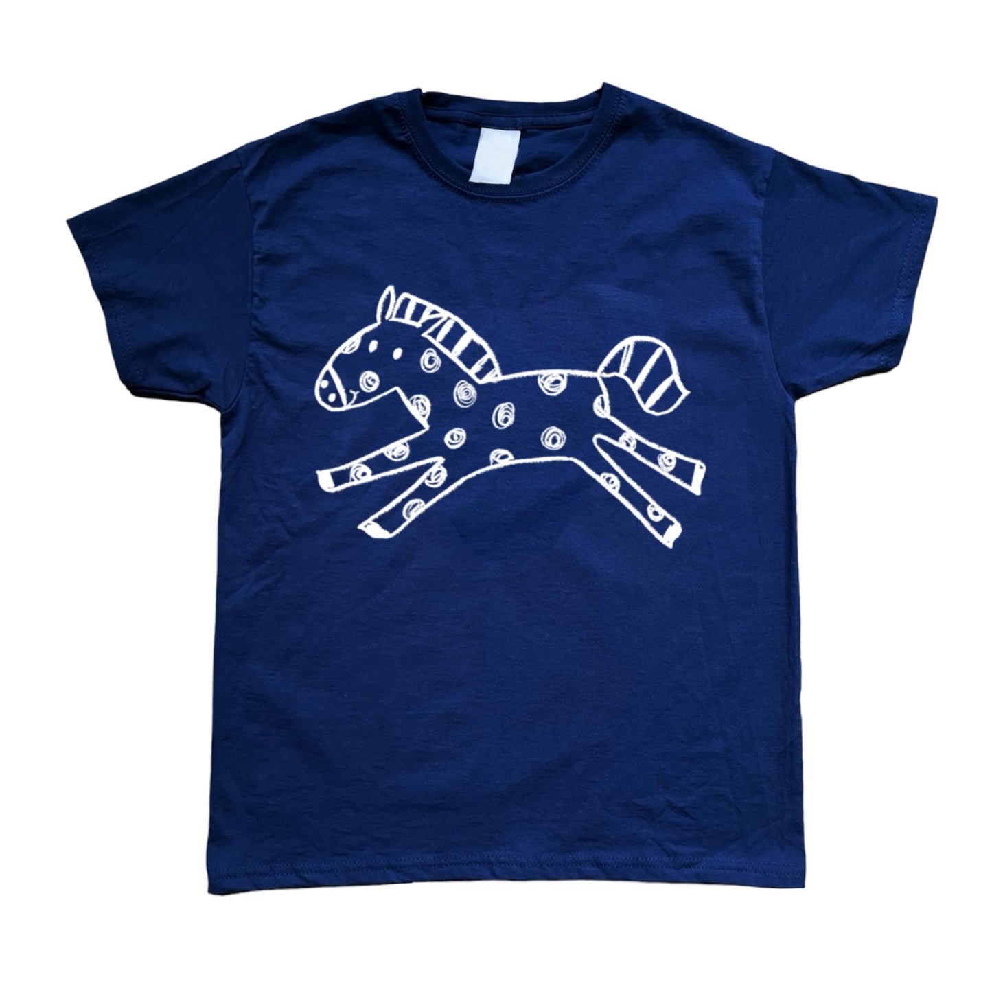 Polka dot horse navy tee