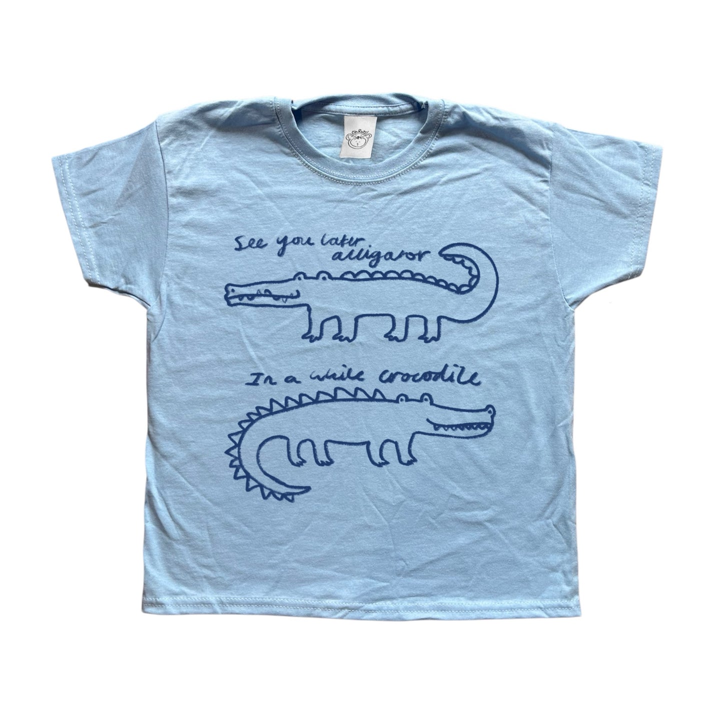 See you later alligator baby blue tee