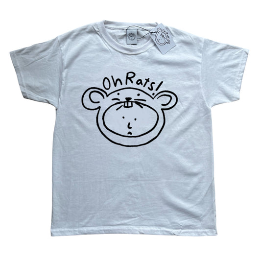 Oh Rats logo white Tee