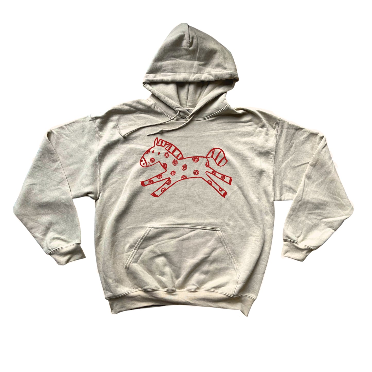 Polka dot horse beige hoodie