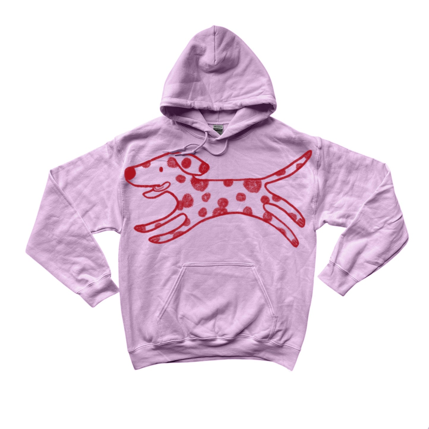MEGA Polka dot dalmatian dog pink hoodie