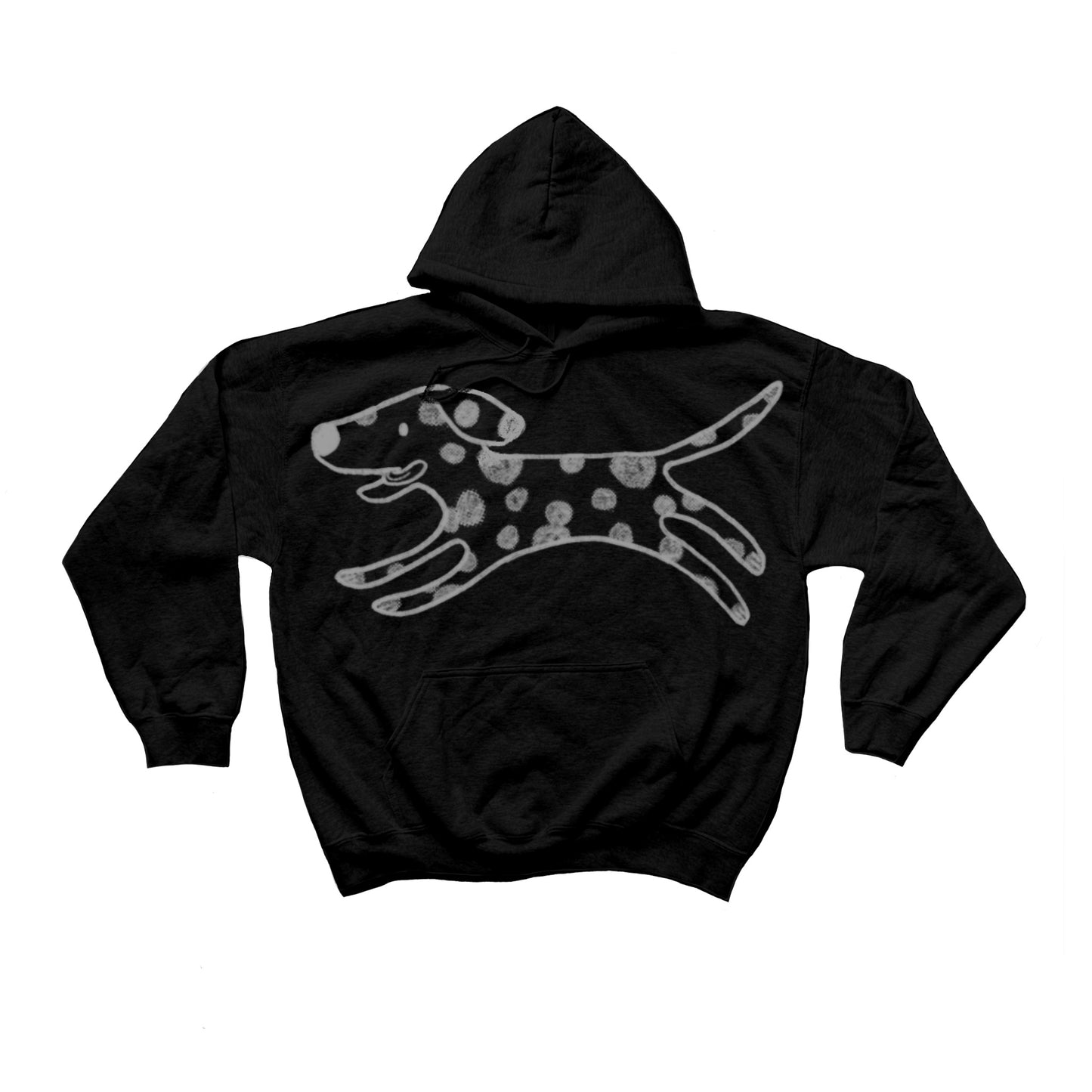 Polka dot MEGA Dalmatian black hoodie