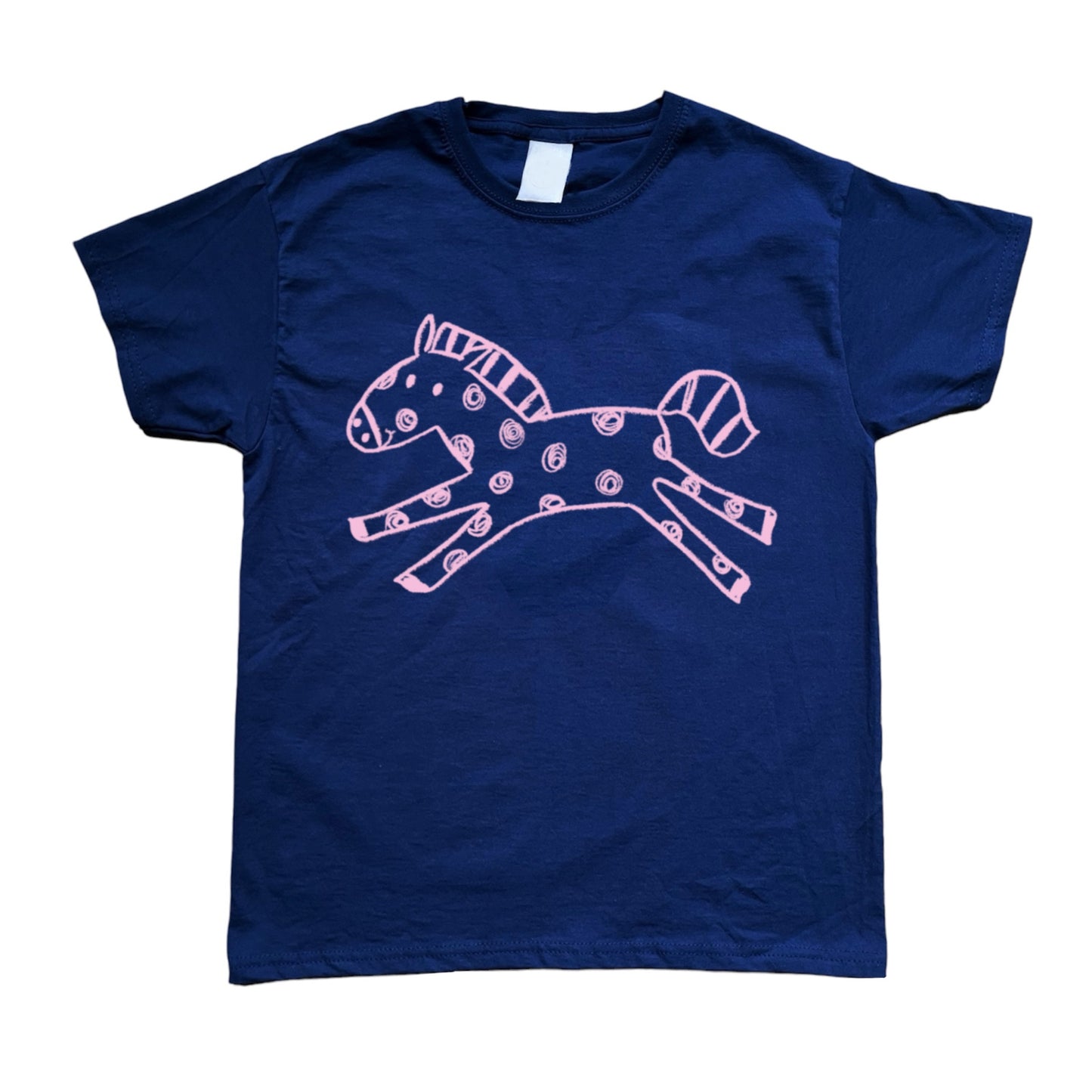 Polka dot horse navy tee