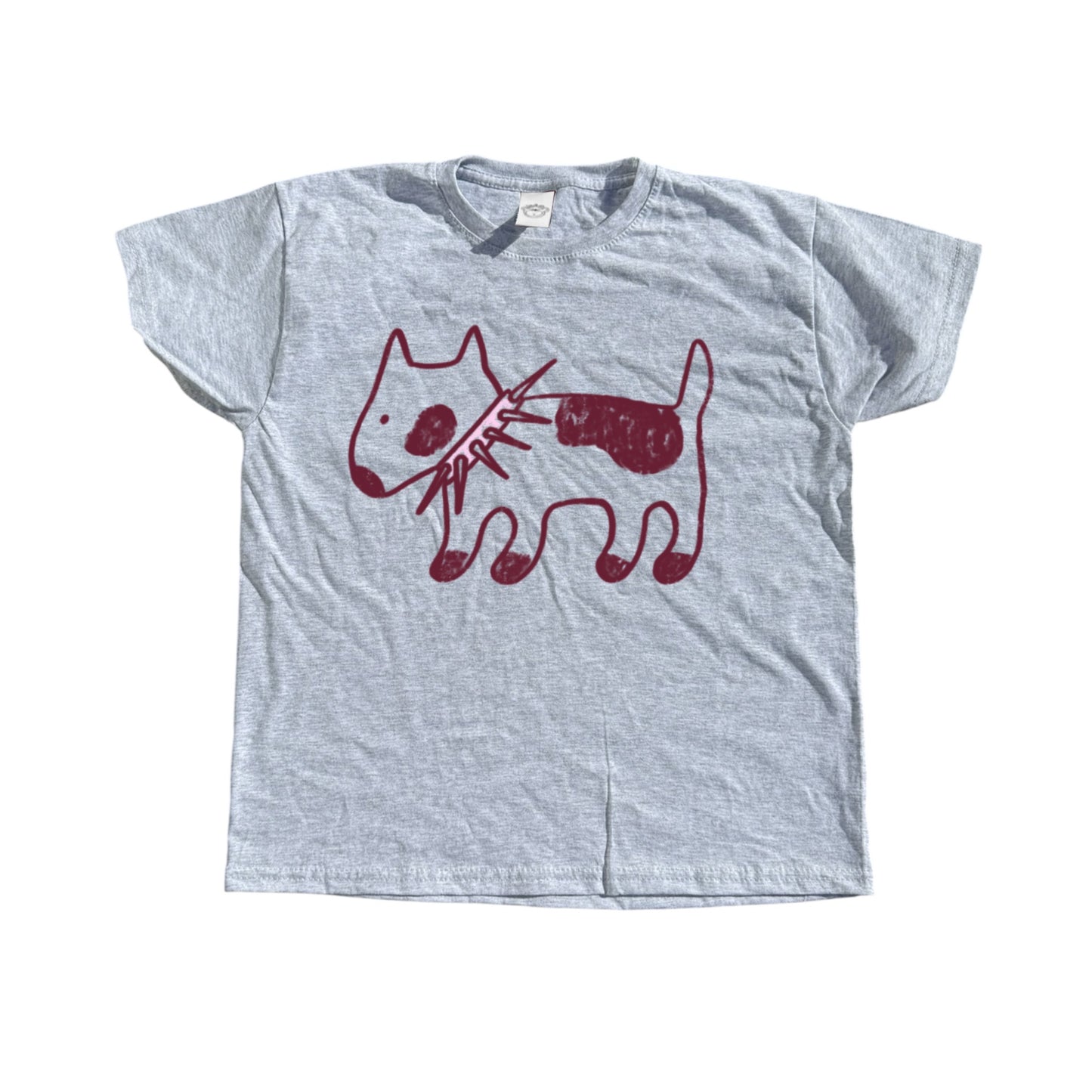 Spiky Collar dog grey tee