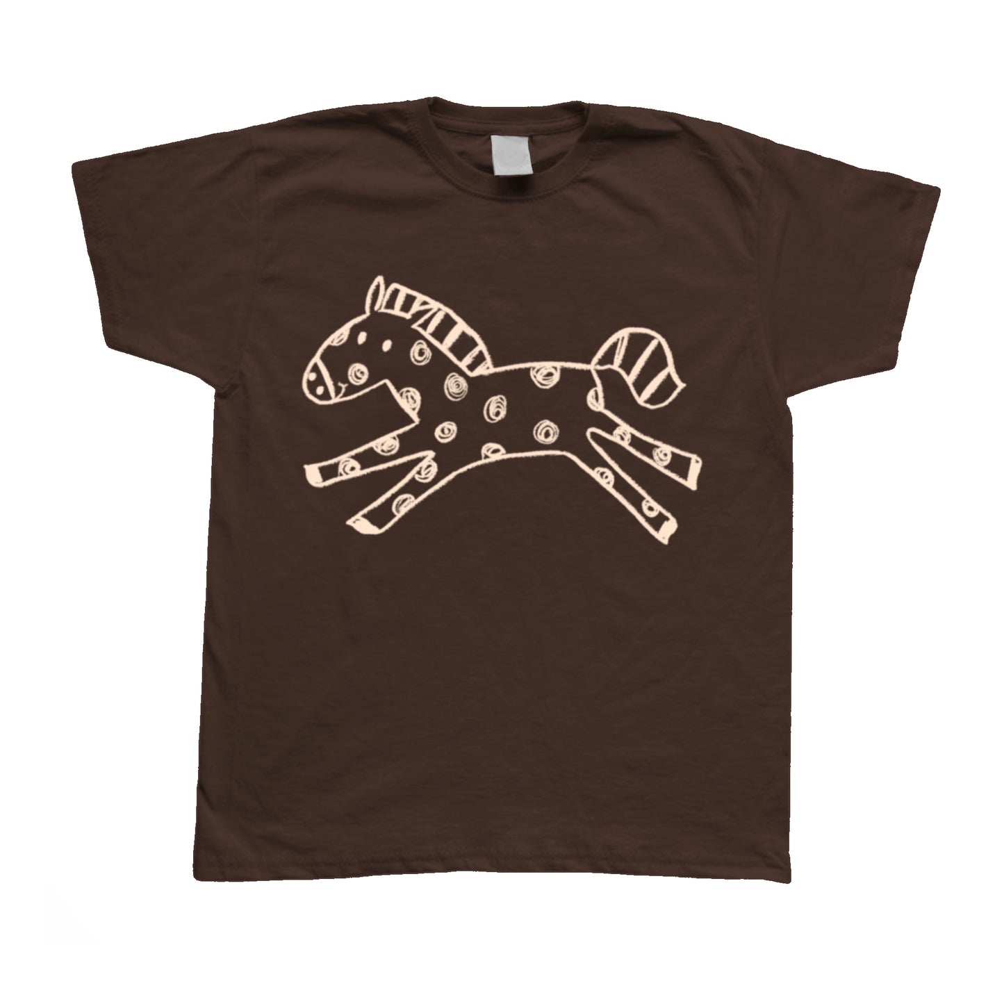 Polka dot horse brown tee