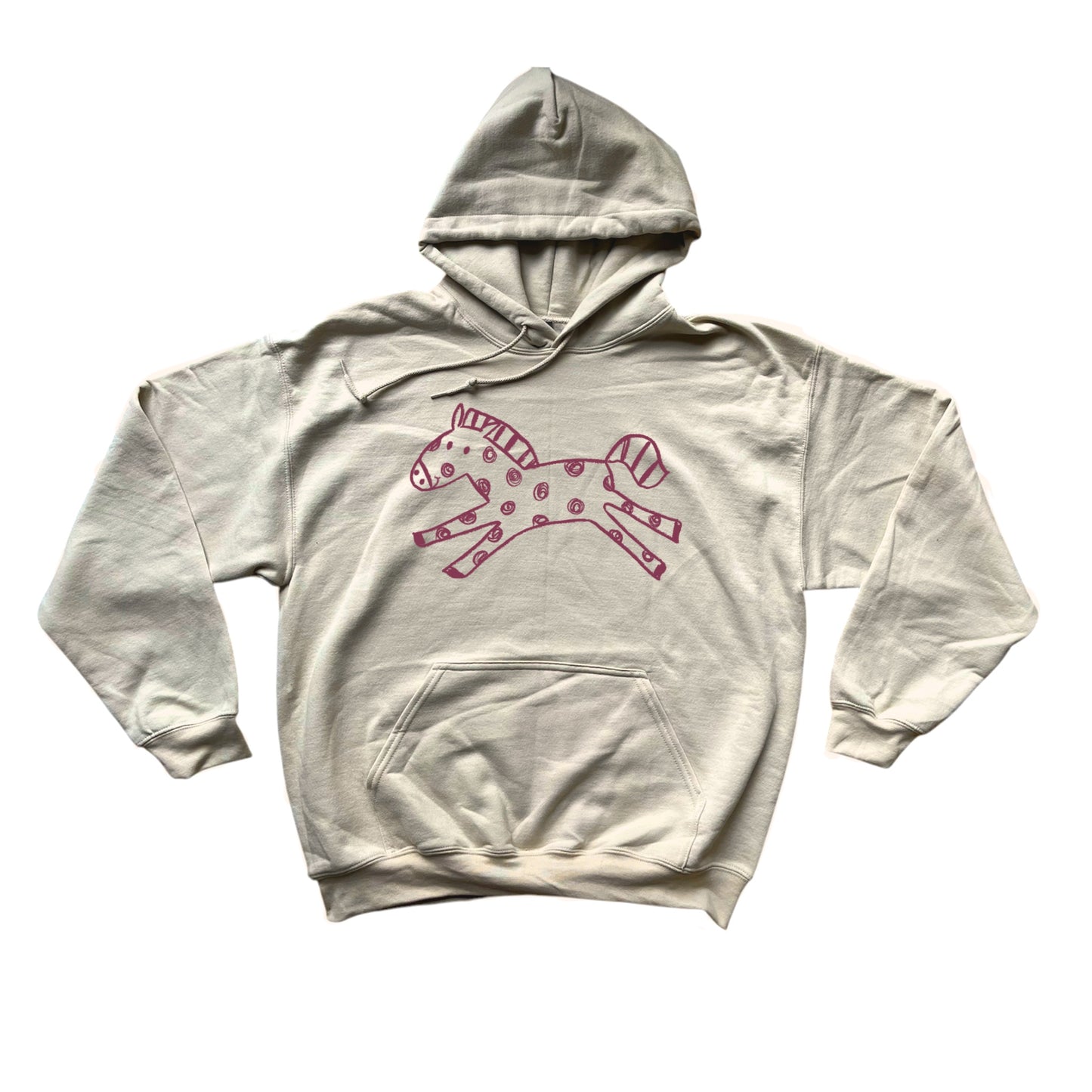 Polka dot horse beige hoodie