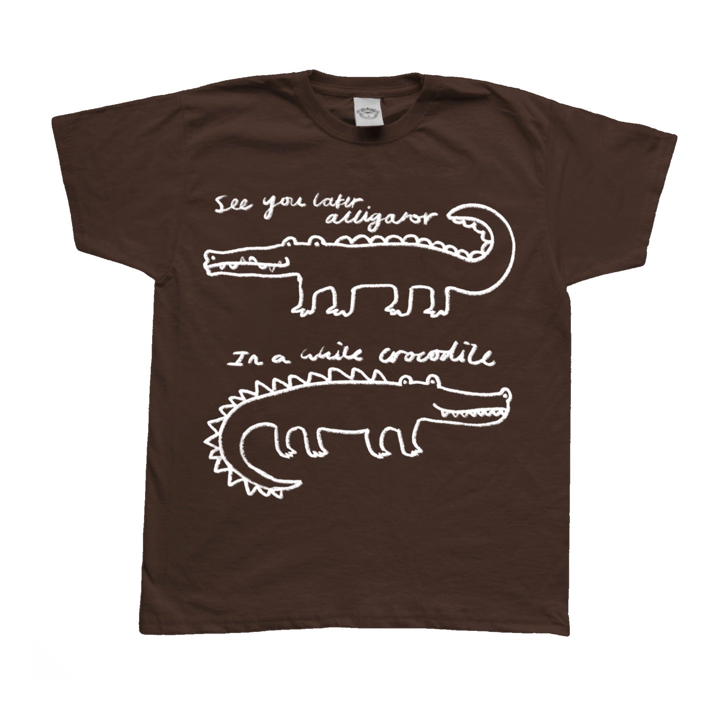 See you later alligator brown tee