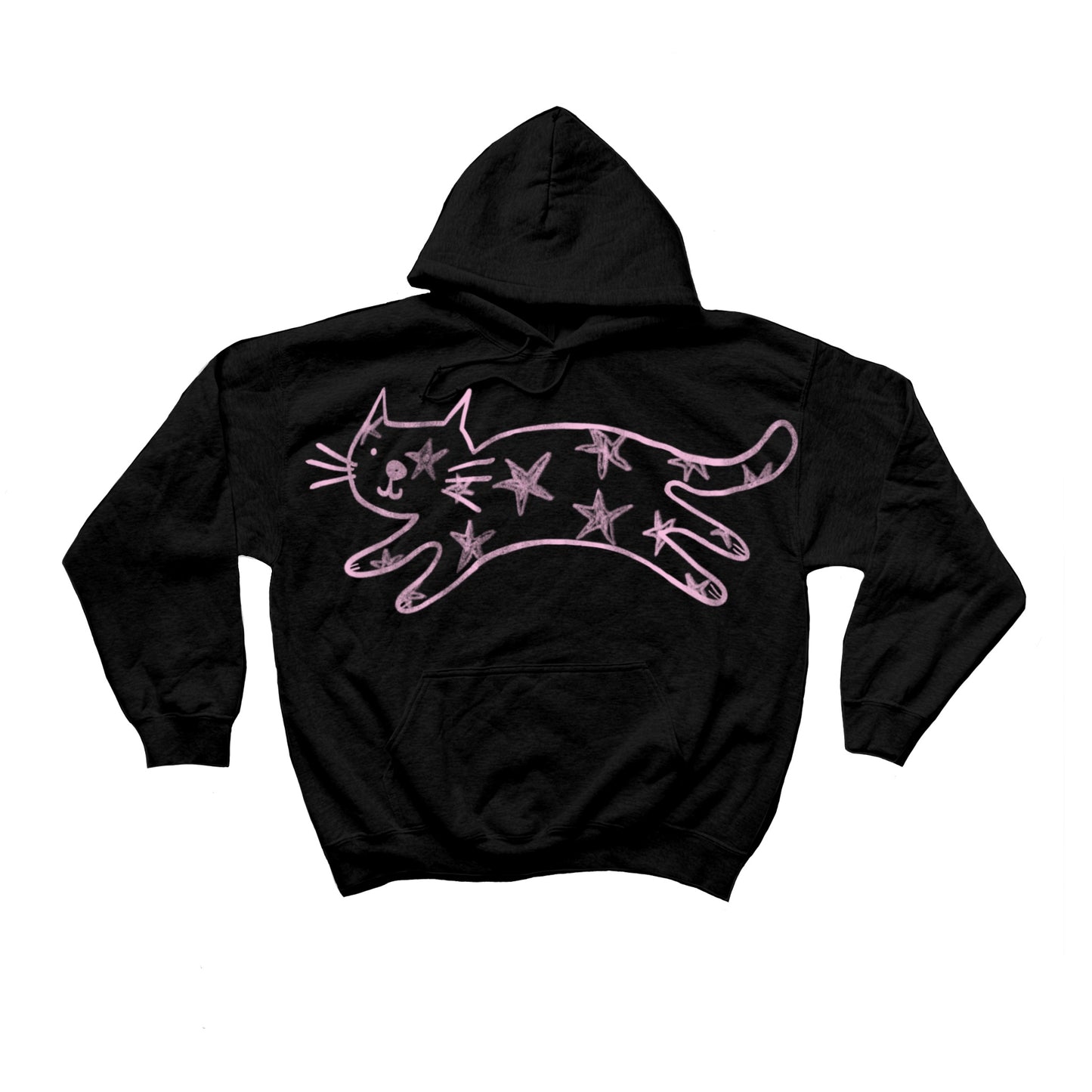 Mega Star Cat black hoodie