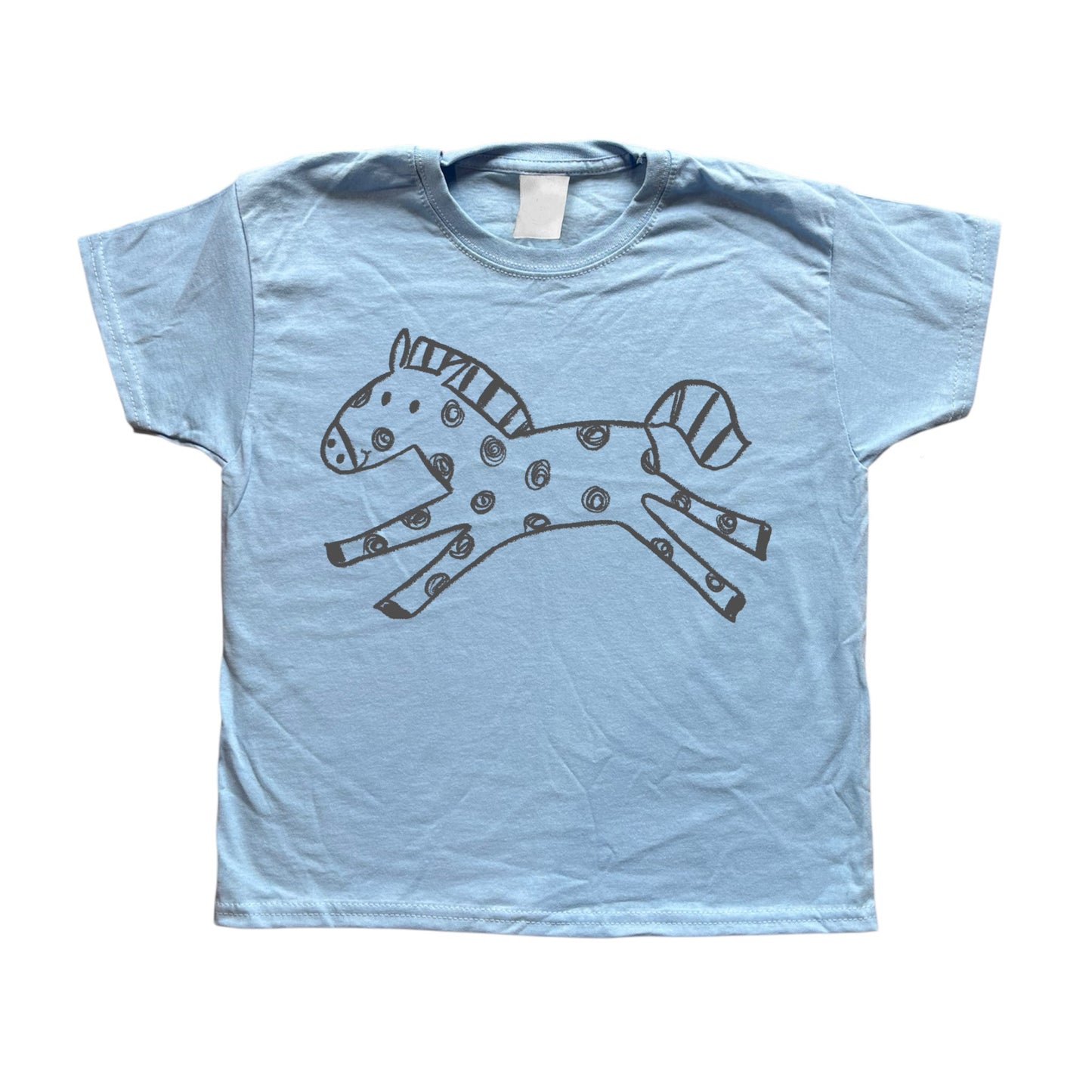 Polka dot horse baby blue tee