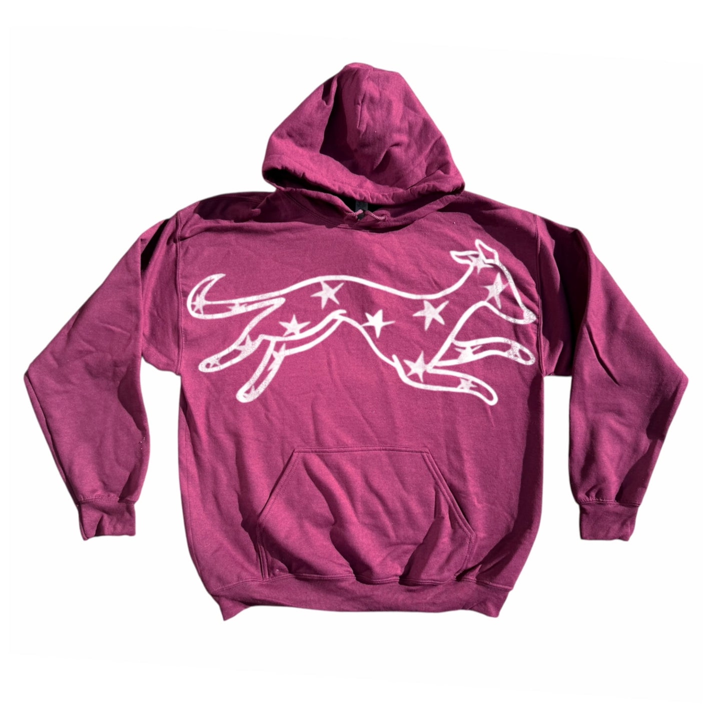 MEGA star dog burgundy hoodie