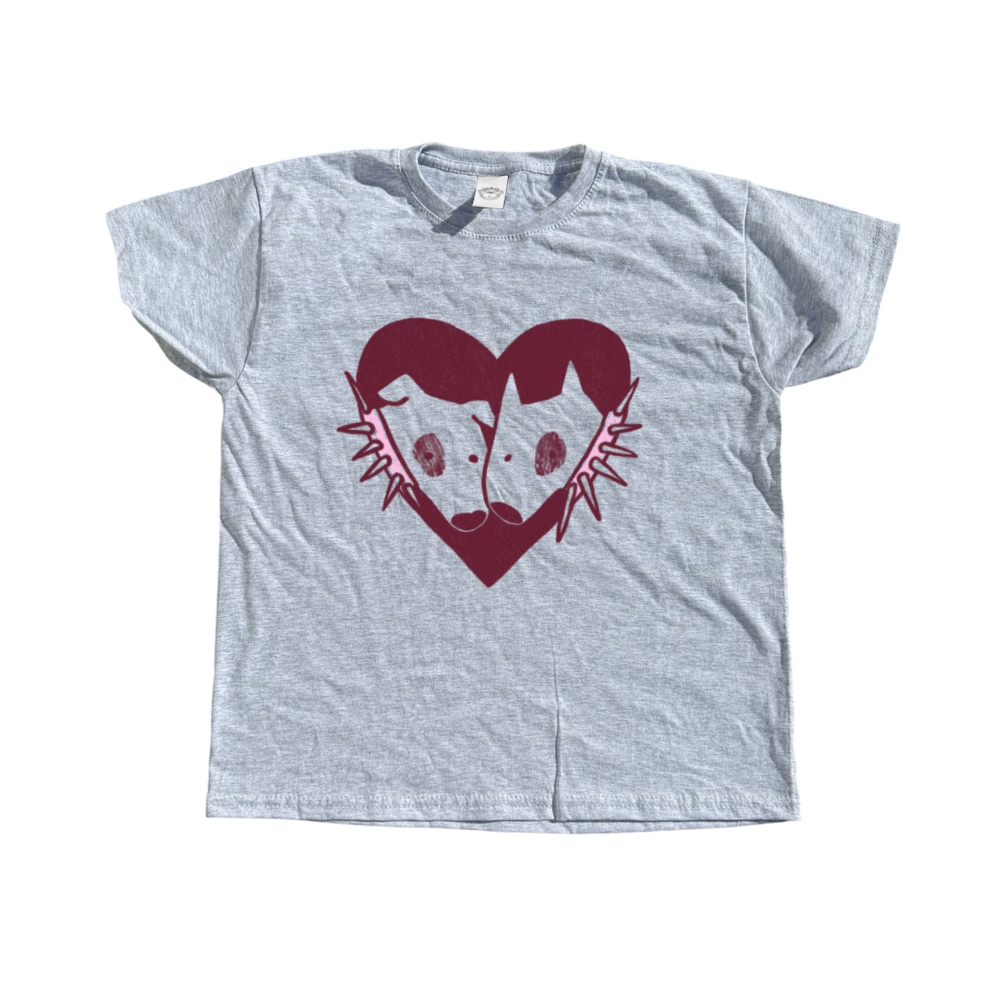 2 dogs in love grey tee
