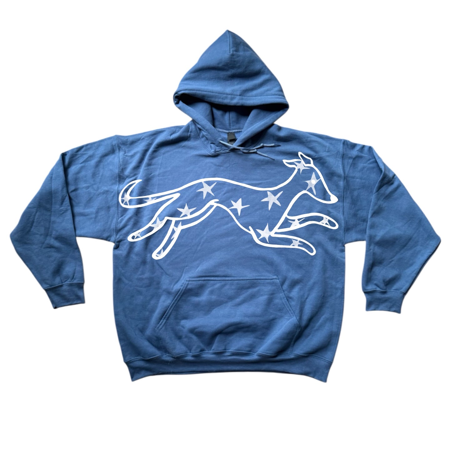 MEGA star dog indigo hoodie