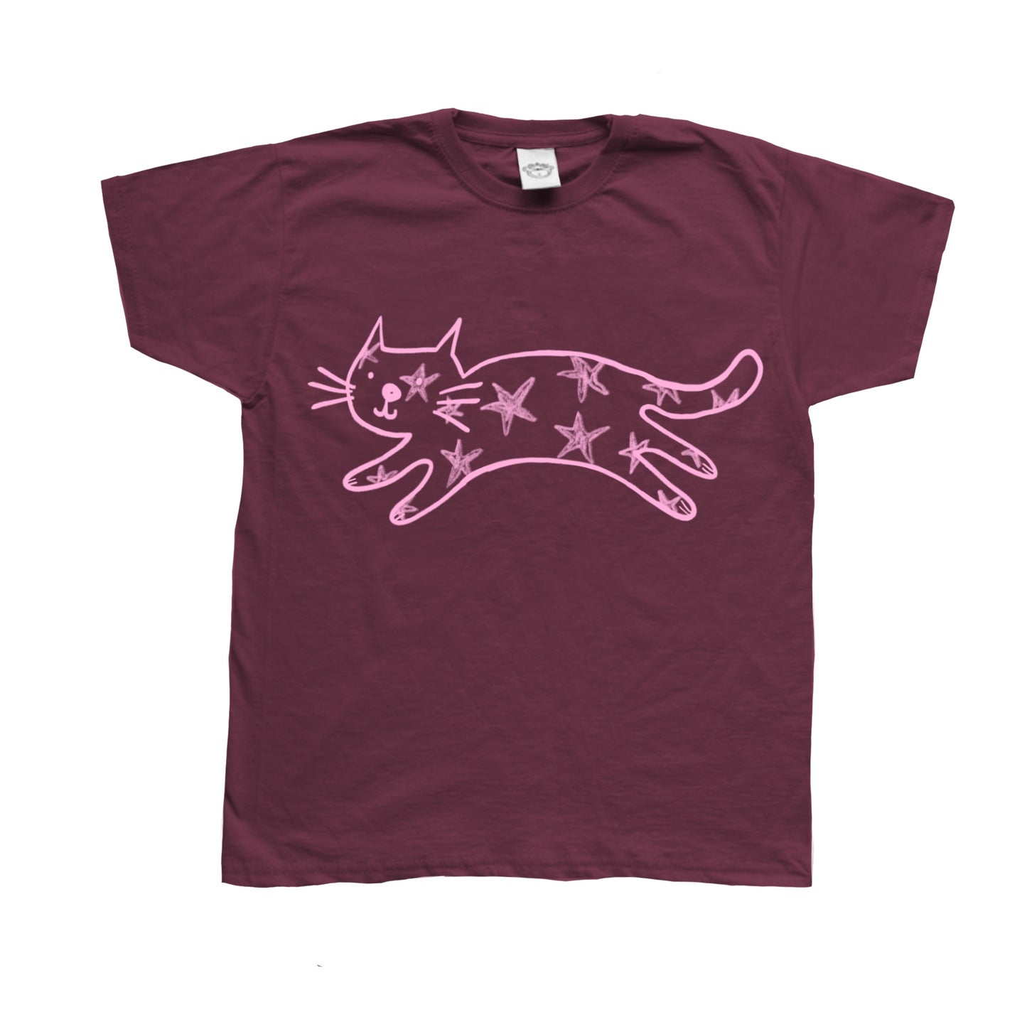 Starry cat Burgundy tee