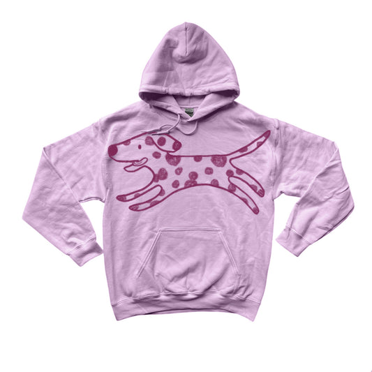 MEGA Polka dot dalmatian dog pink hoodie