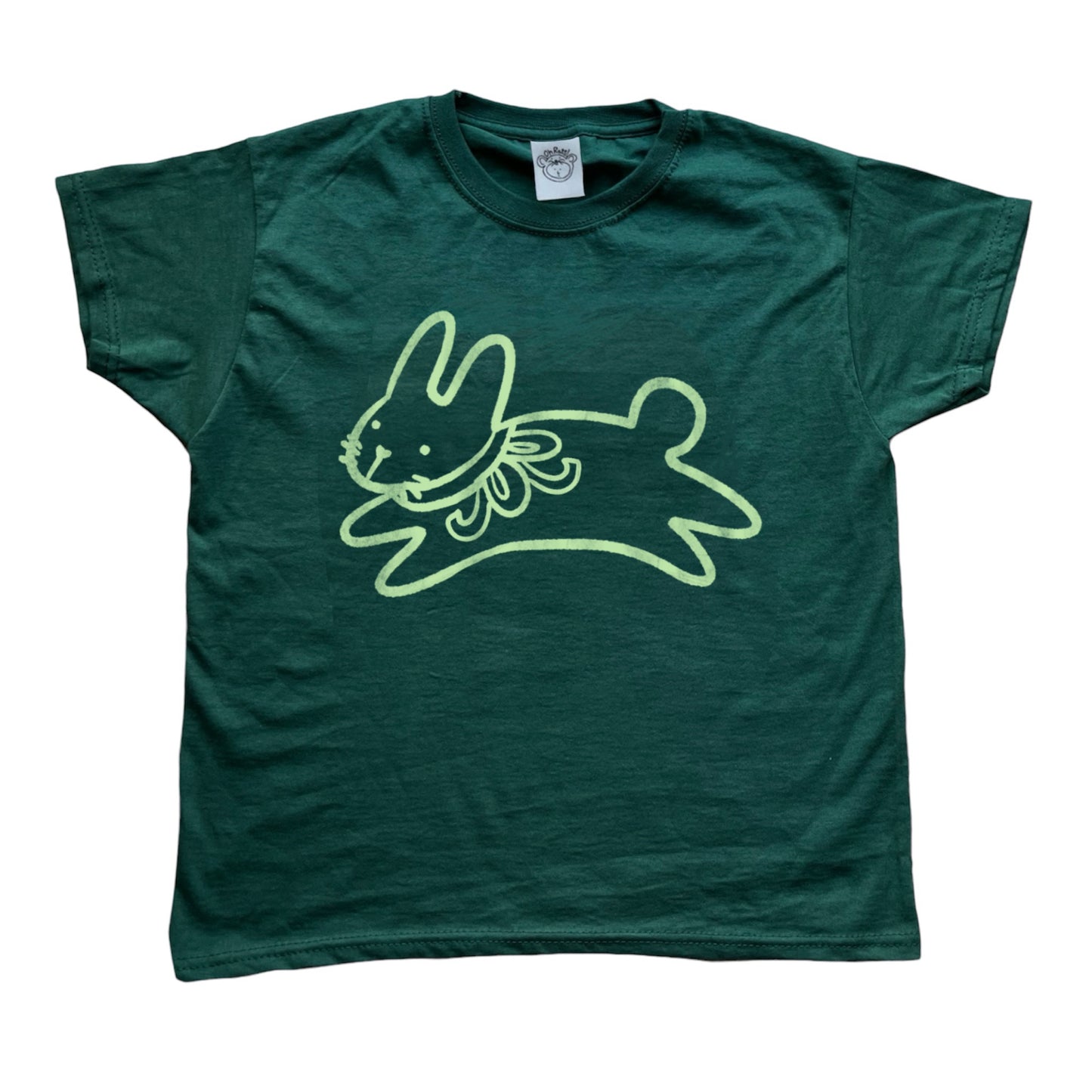 Bow bunny forest green tee