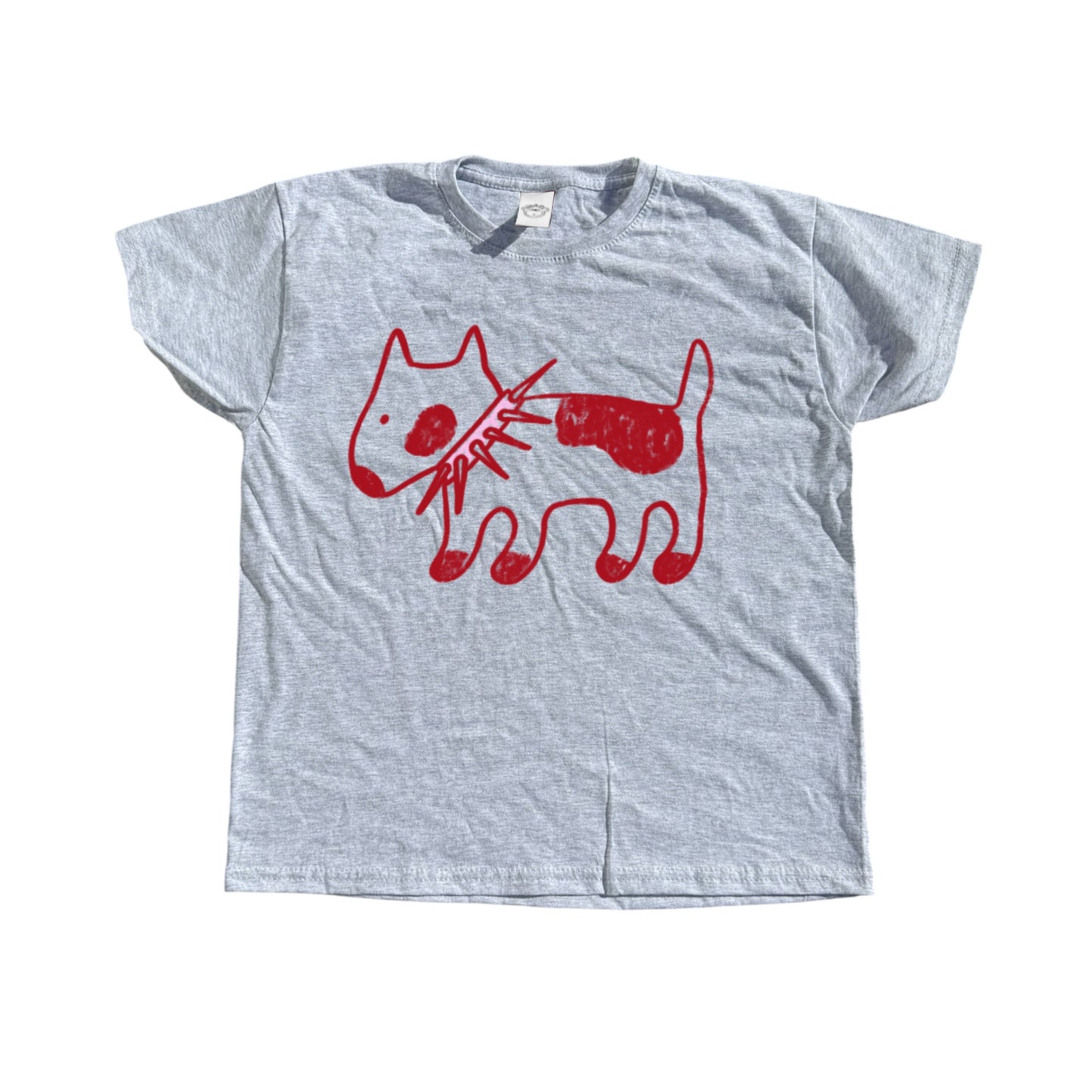 Spiky Collar dog grey tee