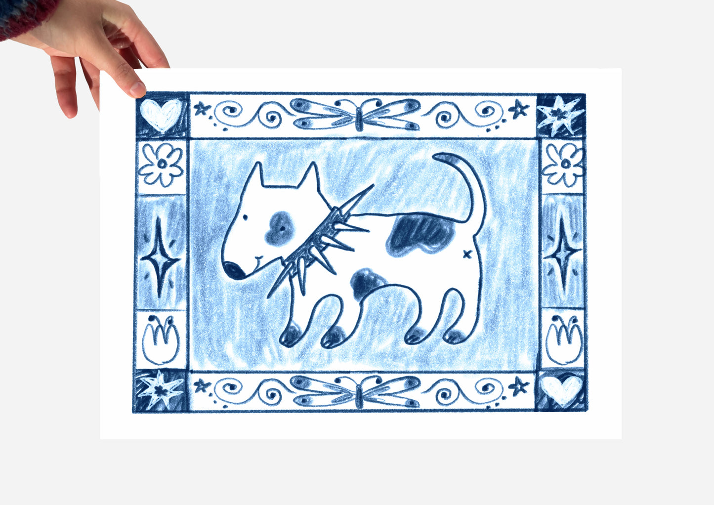 Spiky collar dog with a lovely border