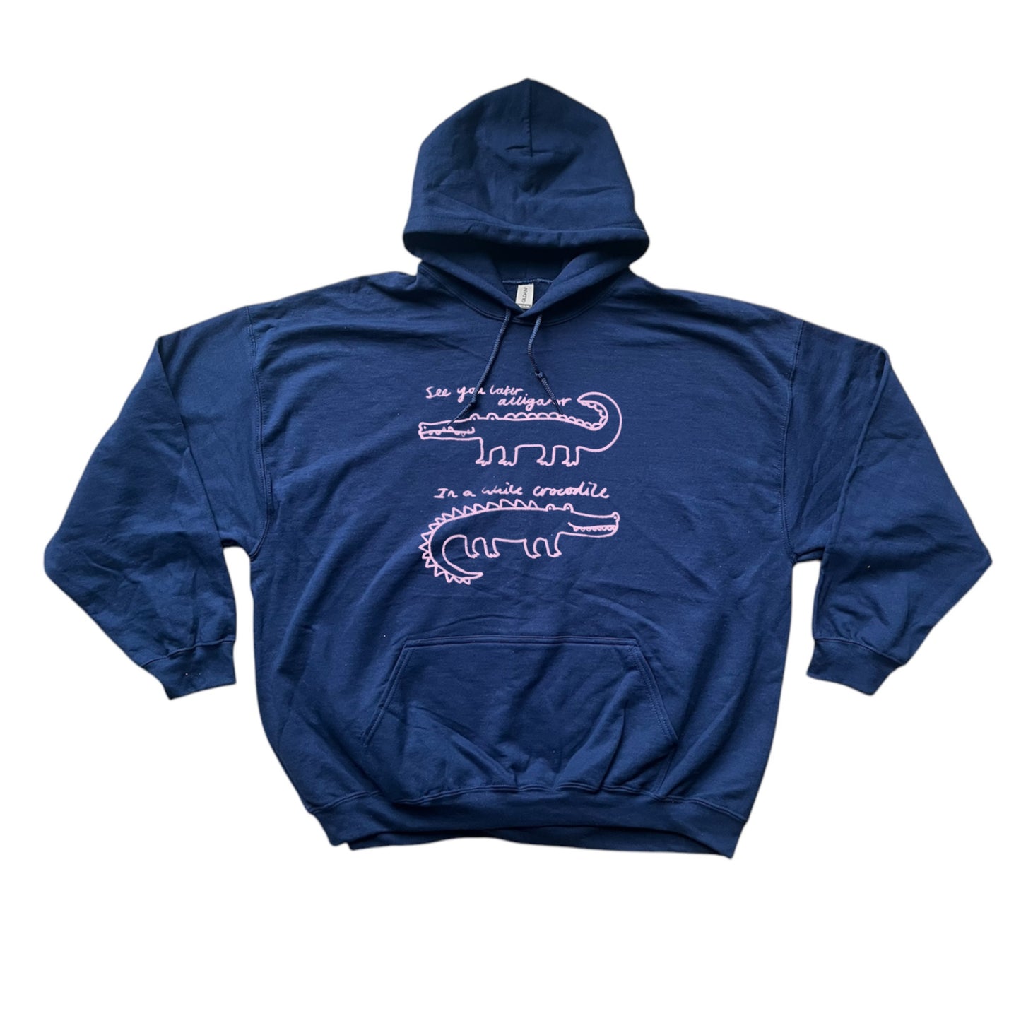 See you later alligator, in a while crocodile navy hoodie