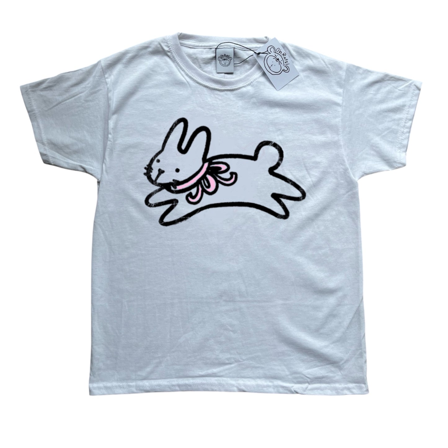 Bow bunny white tee