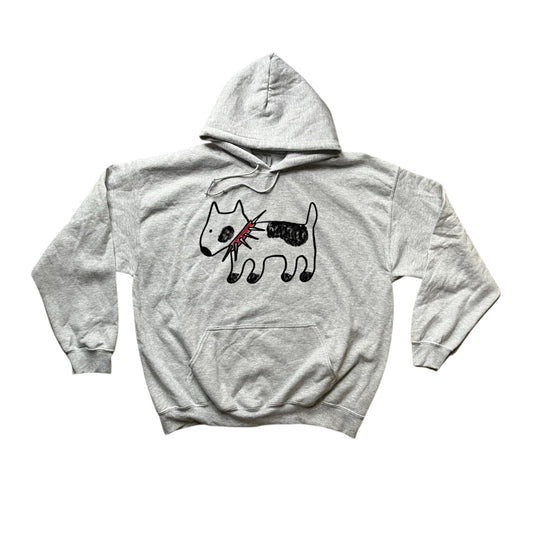 Spiky collar dog grey hoodie