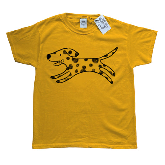 Polka dot dalmatian black on yellow Tee
