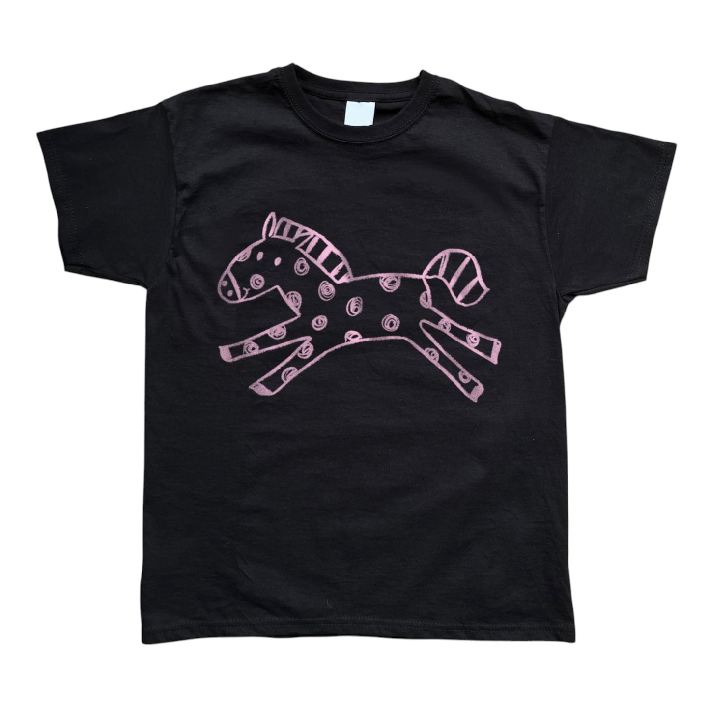 Polka dot horse black tee