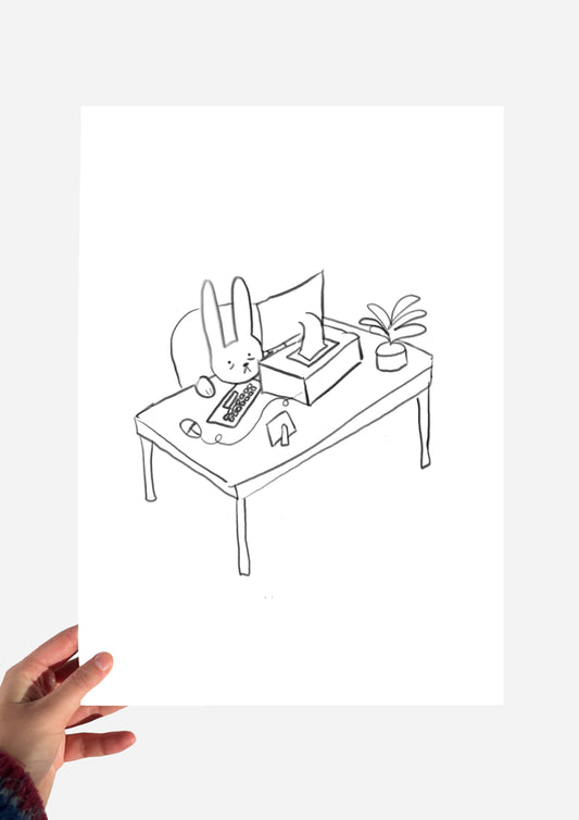 Office bunny print