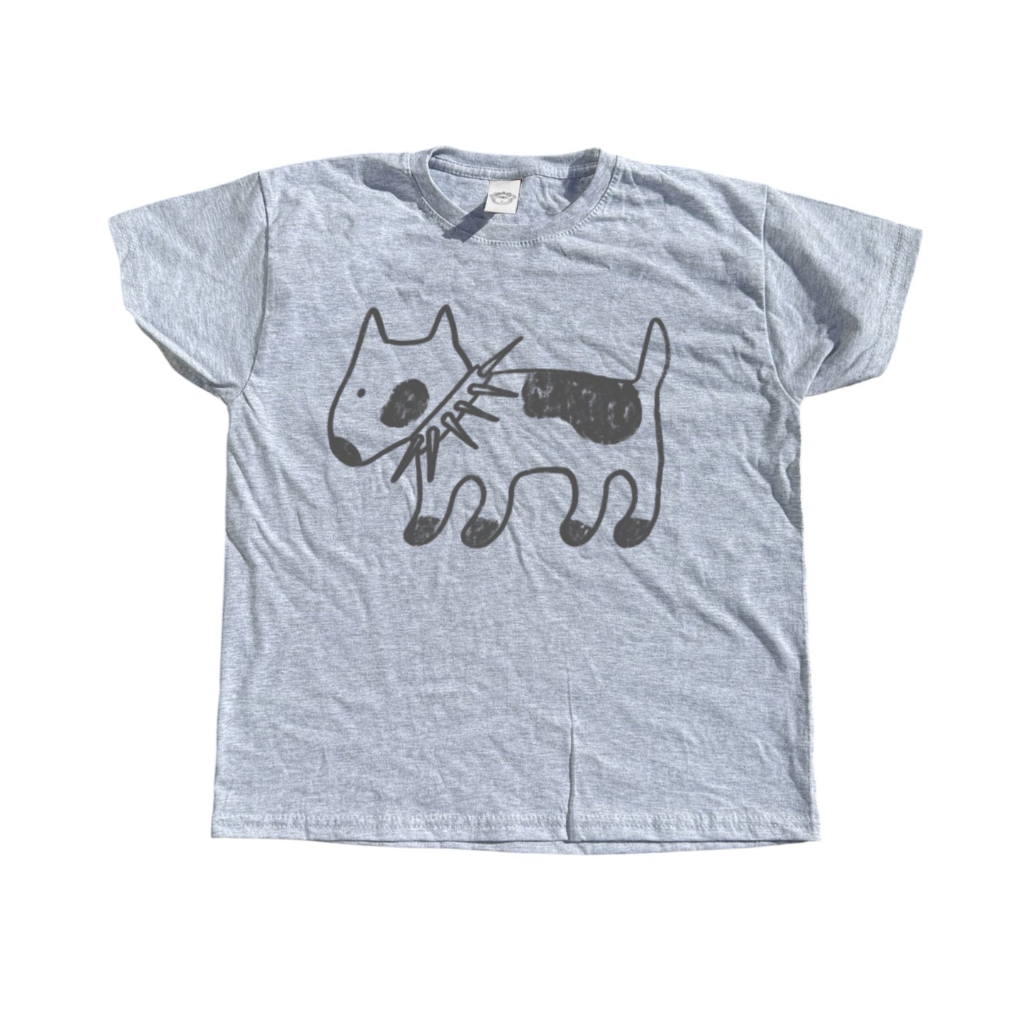 Spiky Collar dog grey tee