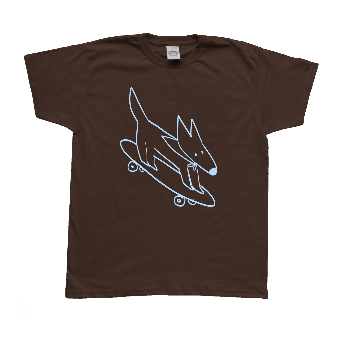 Skater dog brown tee