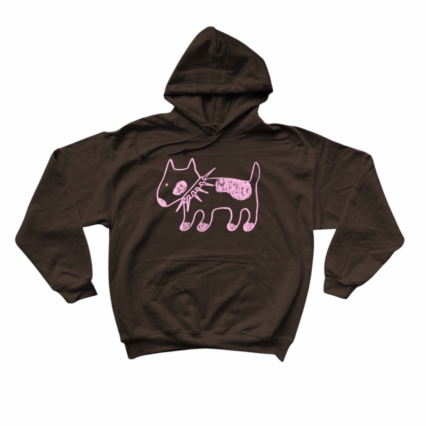 Spiky collar dog brown hoodie