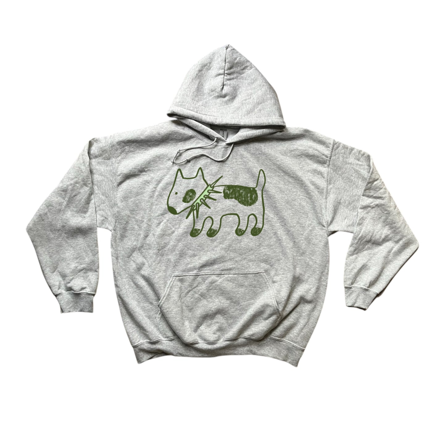 Spiky collar dog grey hoodie