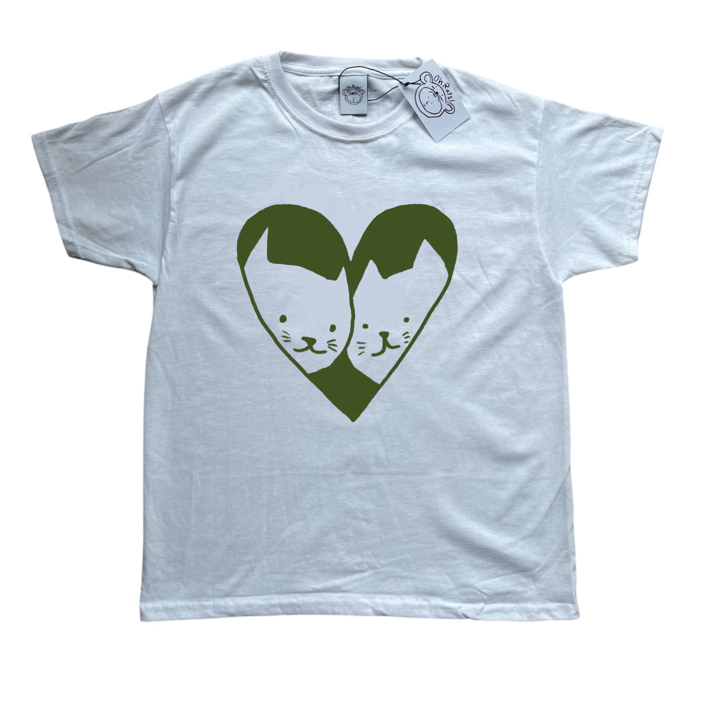 2 Cats in love white tee