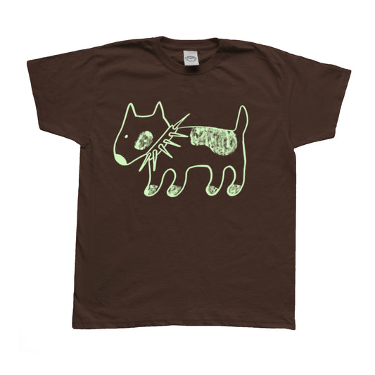 Spiky collar dog light green on brown Baby Tee