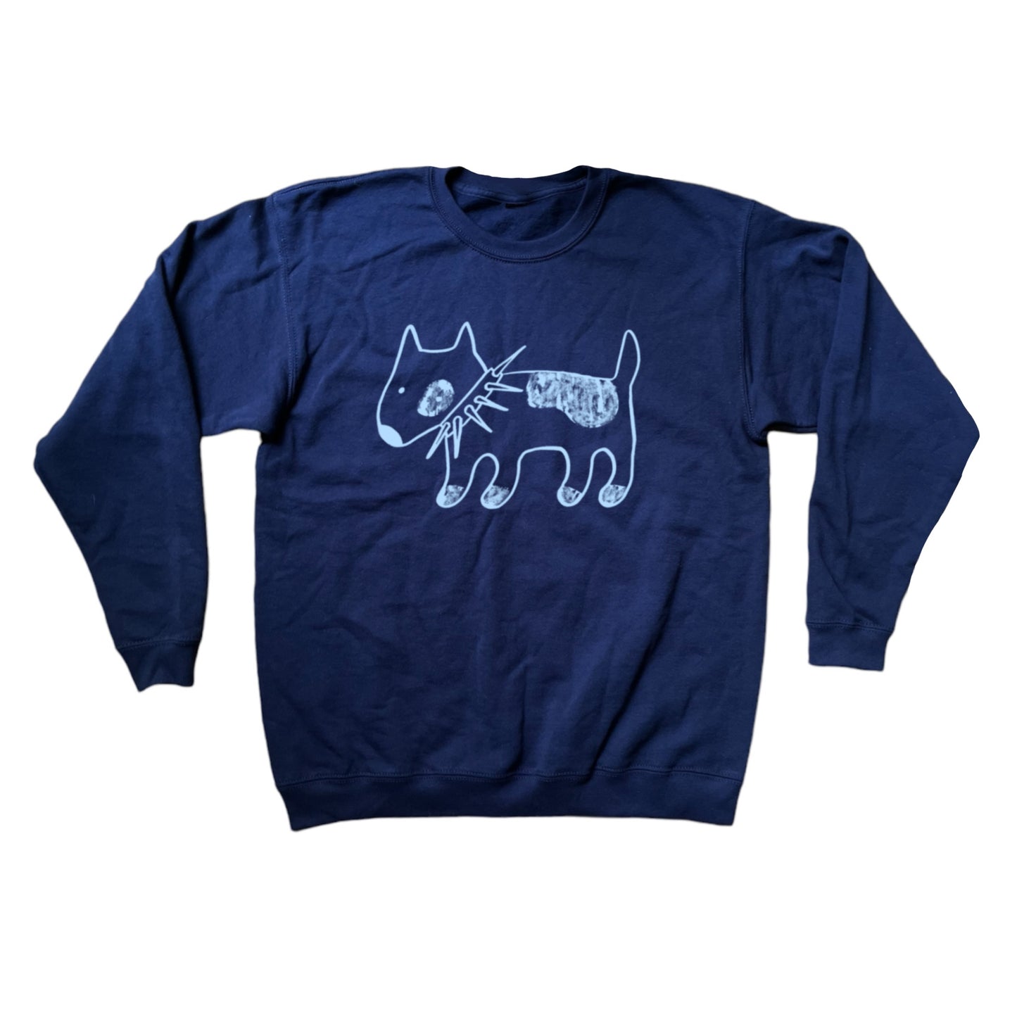 Spiky collar dog navy sweatshirt