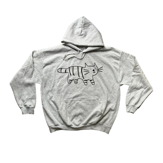 Tiger black on grey hoodie