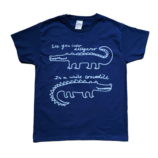 See you later alligator navy tee